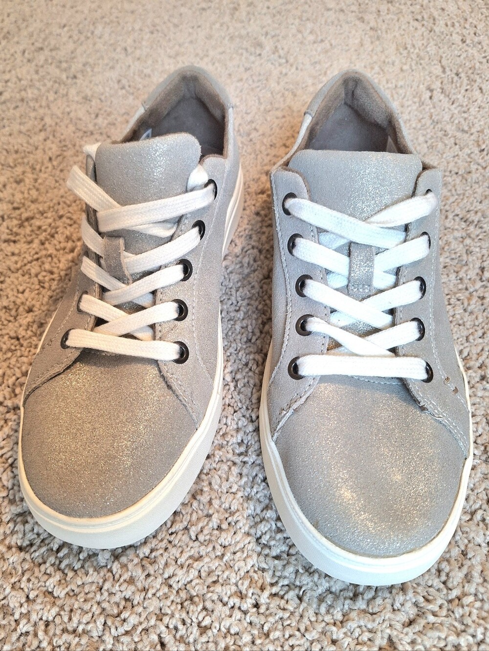 TOM'S Women's Kameron Lace-Up Sneakers Champagne Gold Metallic Size 7.5 - Picture 3 of 9